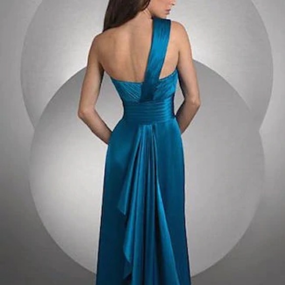 teal formal Dress/formal gown/floor length - Picture 3 of 3